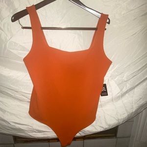 NWT Large Express Burnt Orange tank thong bodysuit